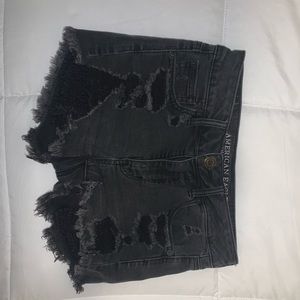 Black high rise shorts